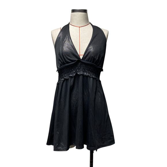 Vintage Kool Hearts Womens Size M Shimmer Halter Babydoll Y2K Top - Picture 1 of 6